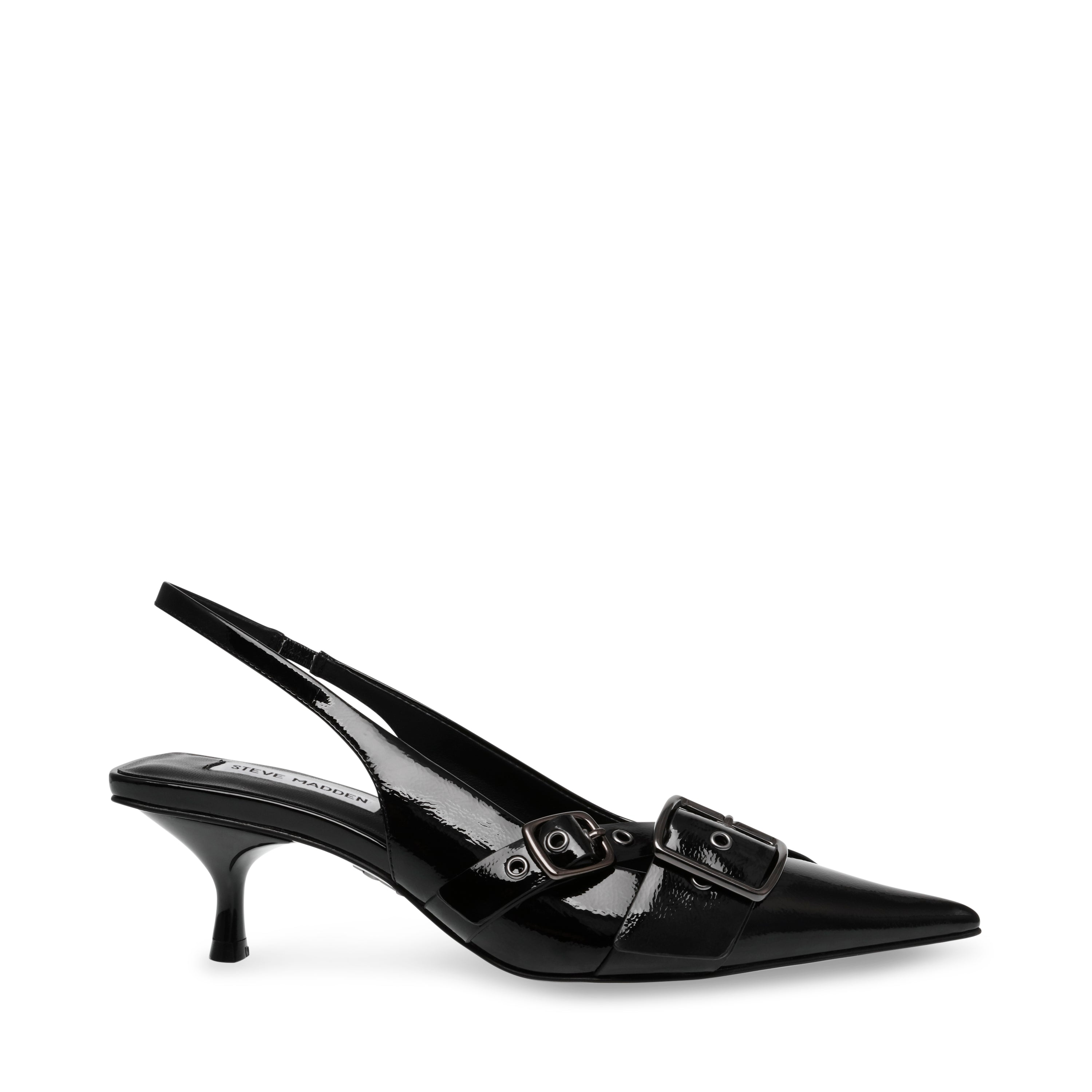 Steve Madden newest Black Leather Mysterii Heels