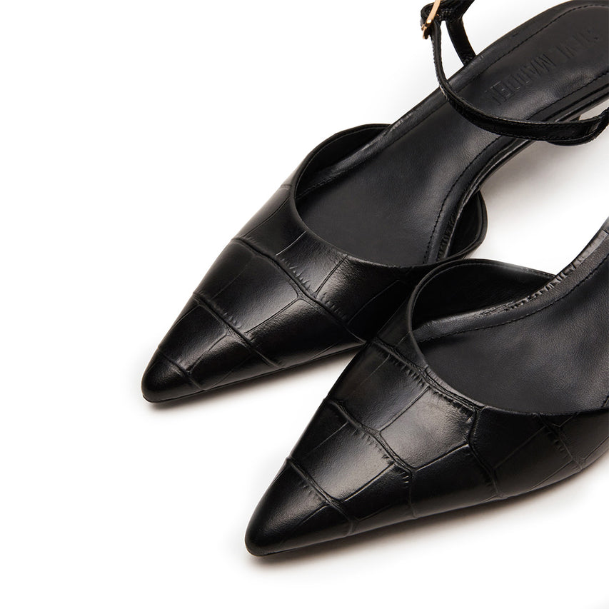 Adelaide Pump BLACK CROCO