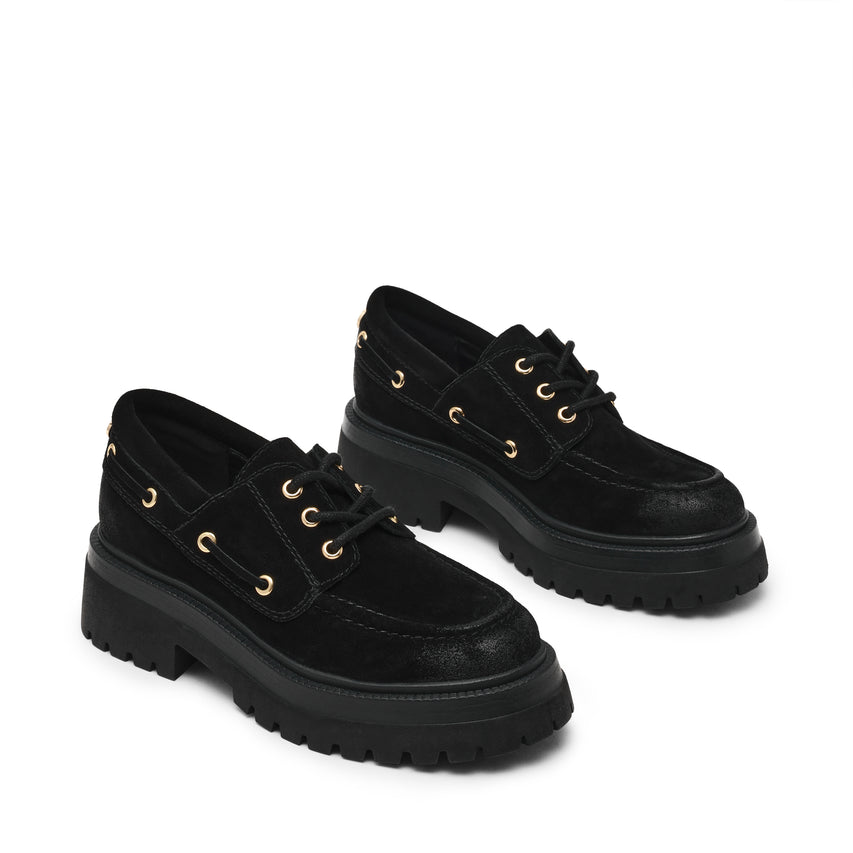 Detroit Flat Shoe BLACK SUED