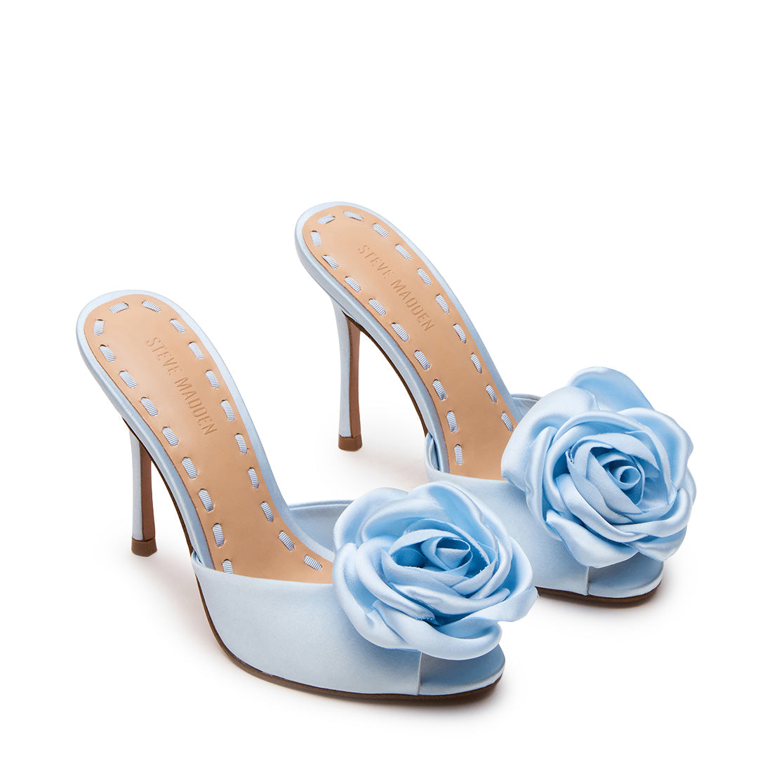 Priya-FLWR Mule BLUE SATIN